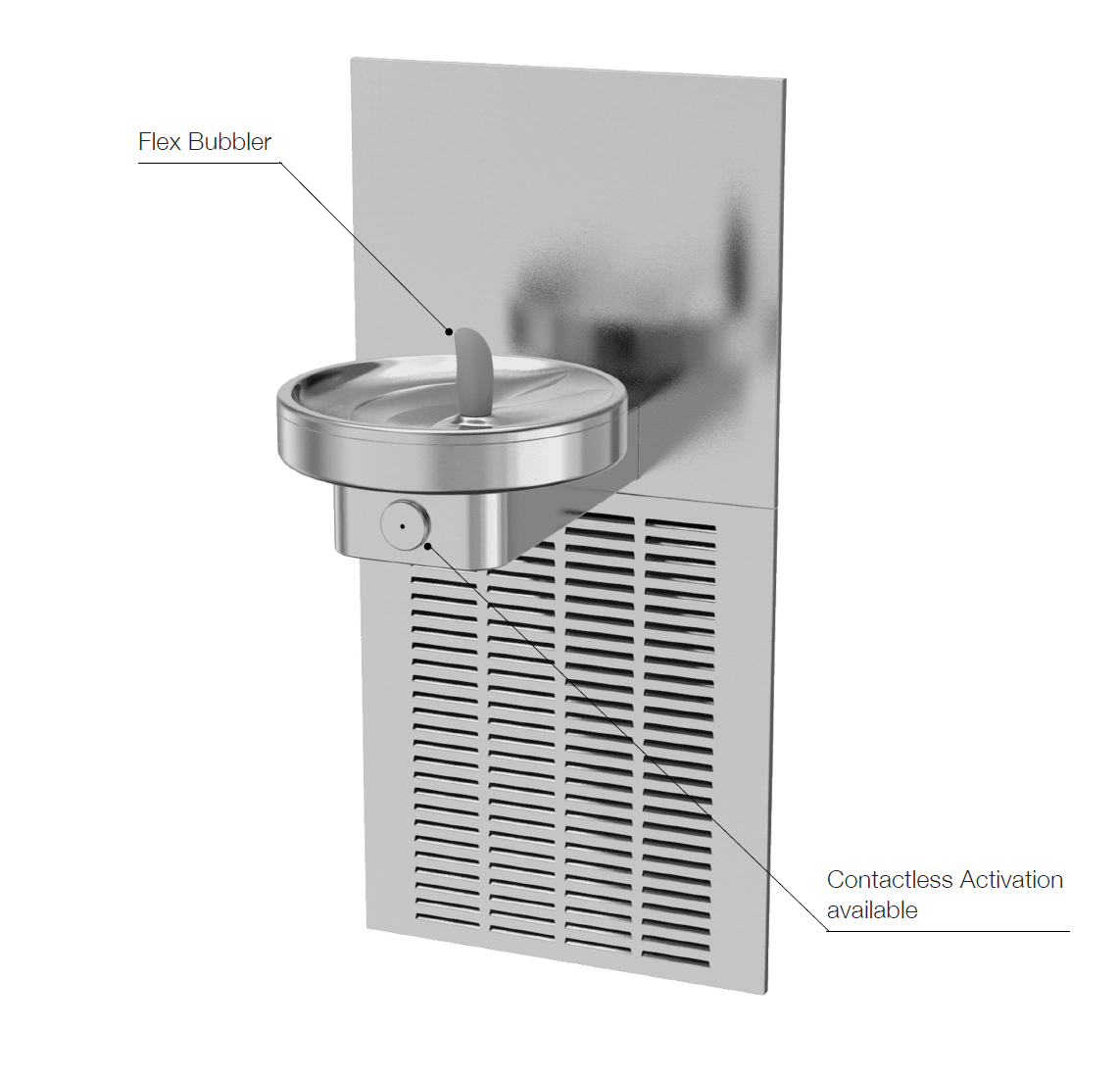 Oasis AquaPointe with Radii Modular In-Wall Drinking Fountain.