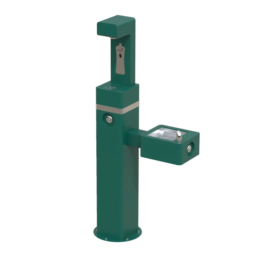 Oasis Outdoor Dual+1 Manual, Non-Refrigerated Hydration Station Combo