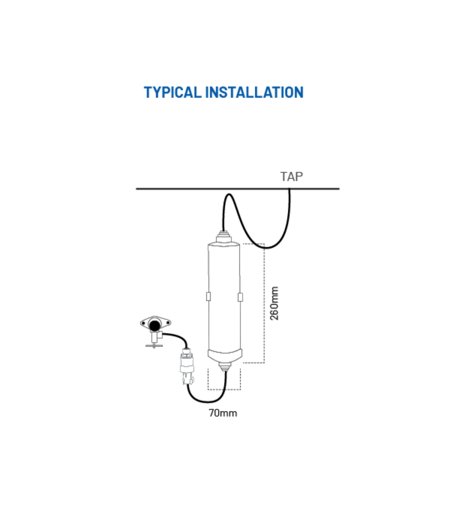 Under Bench KDF Water Filter System with Tap - Mains Water.
