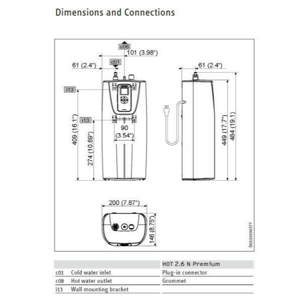 Stiebel Eltron 2.6N Premium Undersink Water Boiler with Tap.