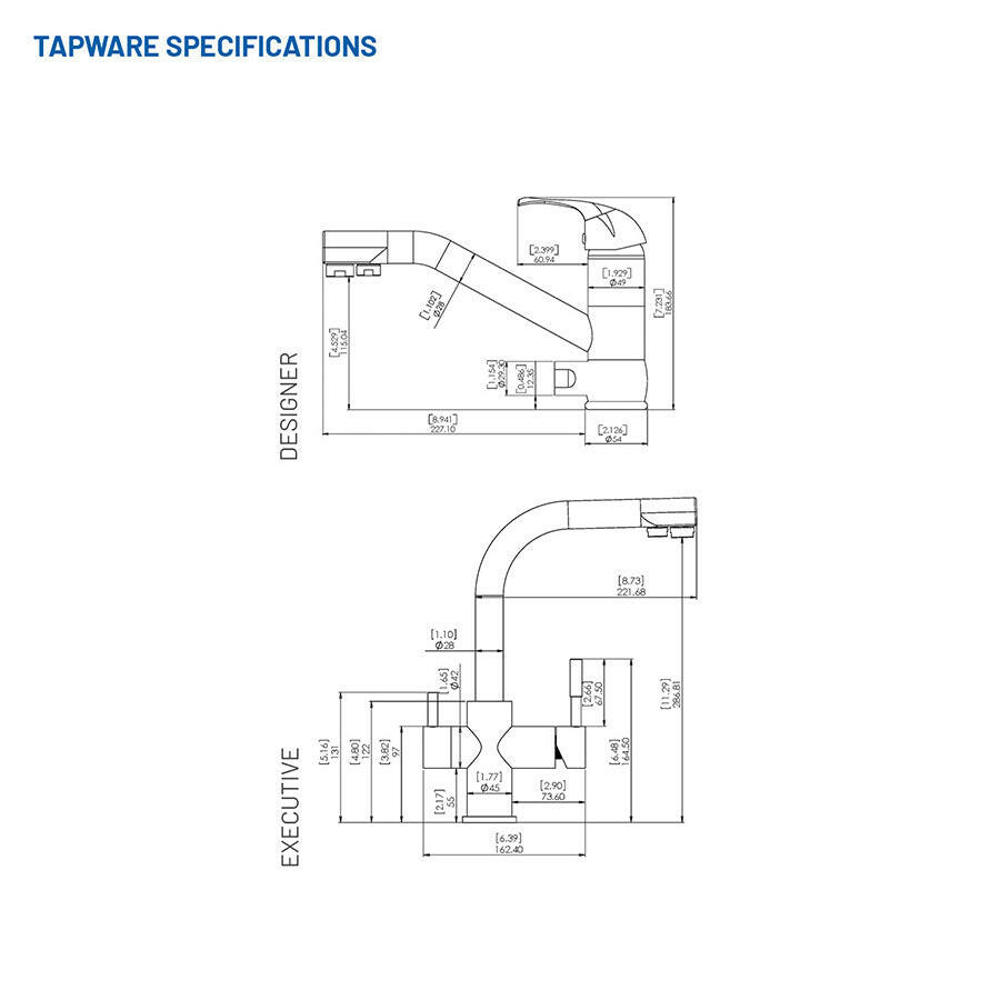 Tri Flow Mixer Taps.