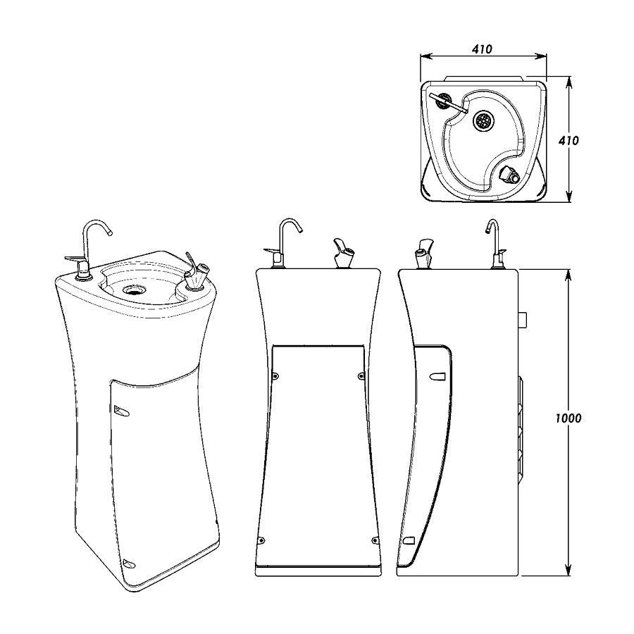 Aqua “Plumbed-In” Fountain Cooler With Bottle Filler/Faucet