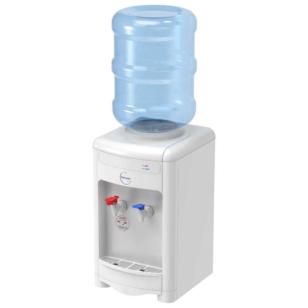 Waterworks “Classic” Bench Top Bottle Water Cooler Off White - Hot and Cold