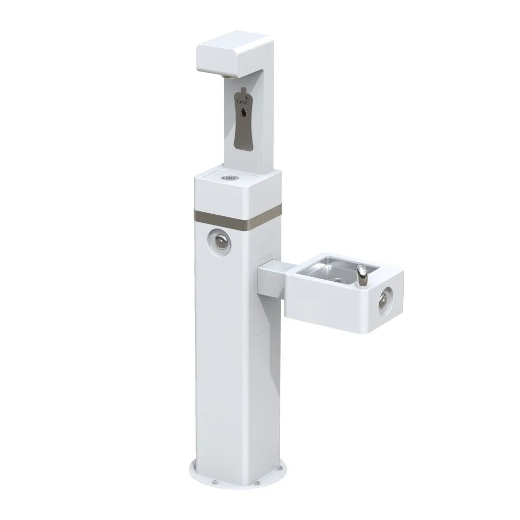 Oasis Outdoor Dual+1 Manual, Non-Refrigerated Hydration Station Combo