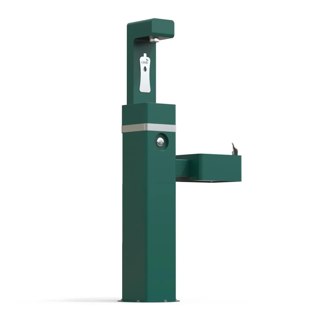 Oasis Outdoor Dual+1 Manual, Non-Refrigerated Hydration Station Combo