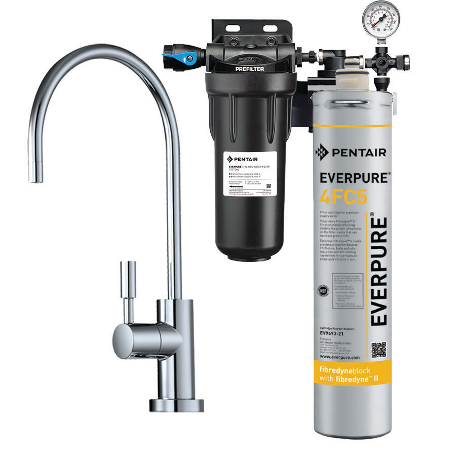 EVERPURE® DRINKING WATER System - "Titanium" Tap/Kit with Single Manifold Includes 10" Pre Filter & 4FC5 Filter (Cold Only)