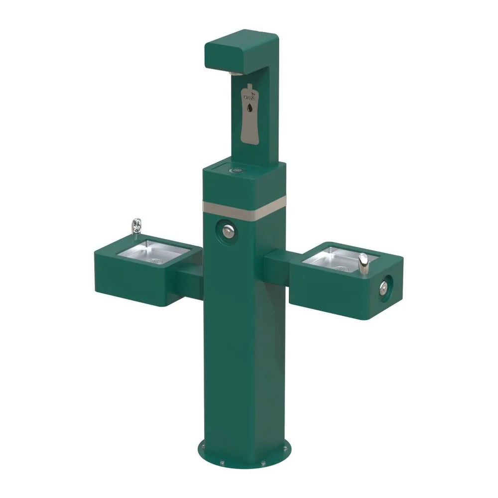 Oasis Outdoor Dual +2 Manual, Non-Refrigerated Hydration Station Combo