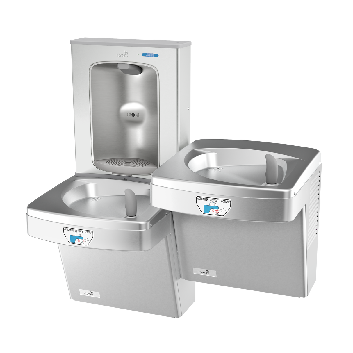 Oasis Contactless Versafiller with VersaCooler Split-Level Combo