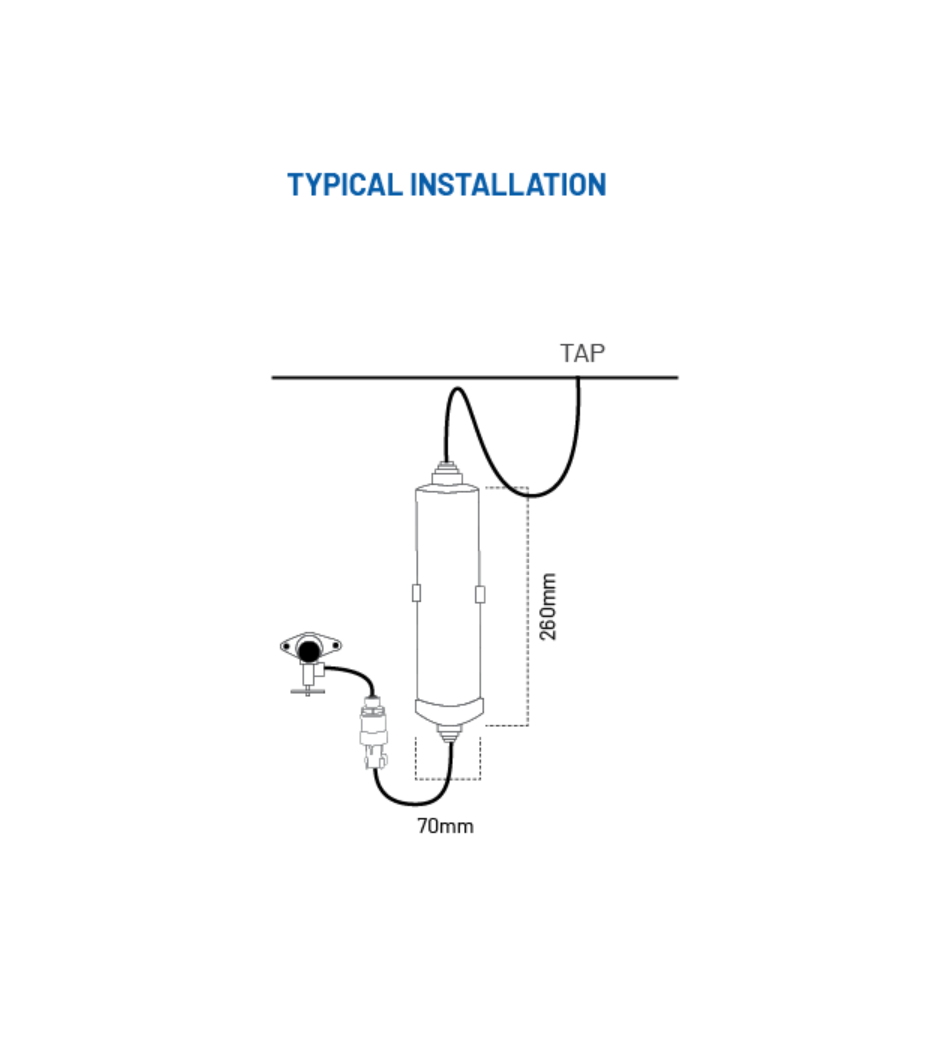 Under Bench Water Purifier System With KDF/GAC Inline Filter (Mains Water)