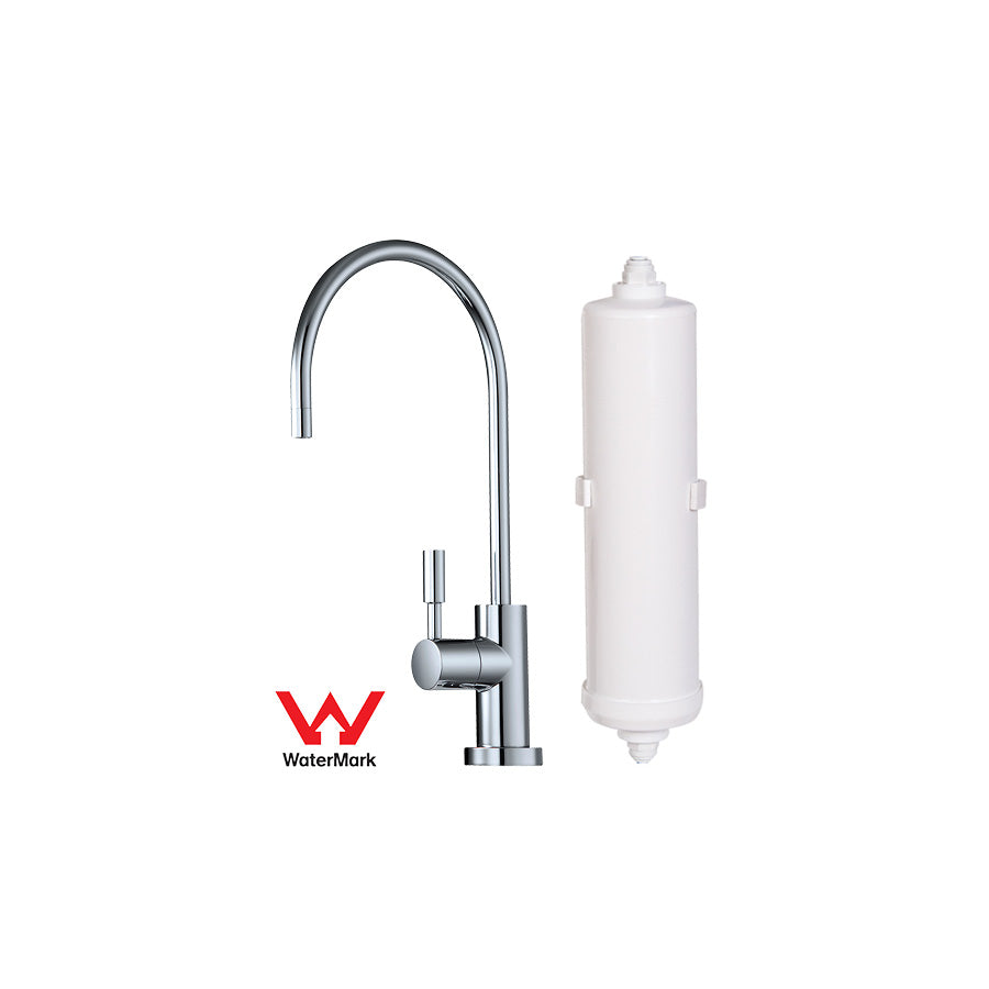 Under Bench GAC Water Filter System with PLV & "Titanium" Faucet (IFGAC-L)