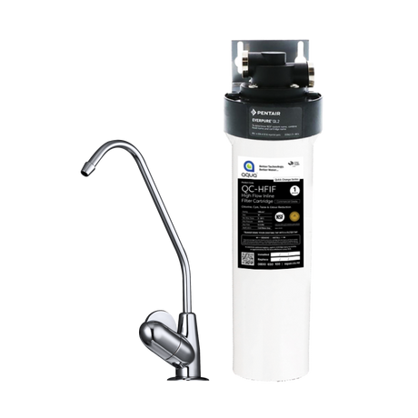 Under Bench High-Flow Inline Filter with Tap