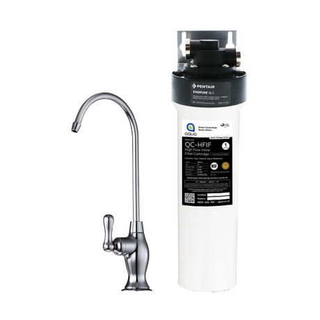 Under Bench High-Flow Inline Filter with Tap