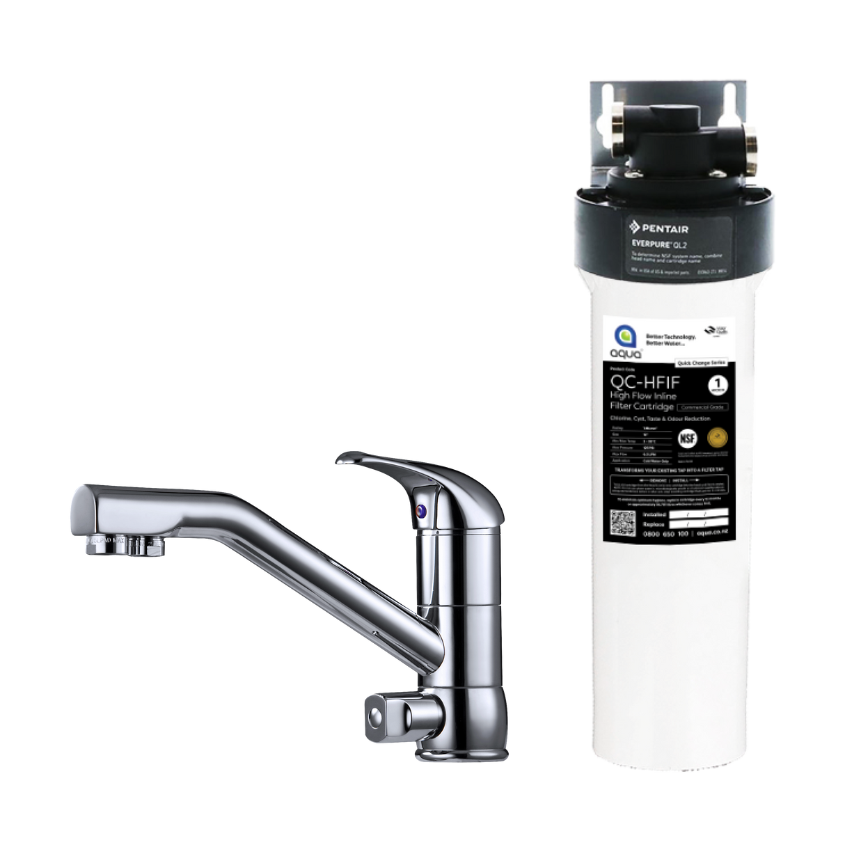 Under Bench High-Flow Inline Filter with Mixer