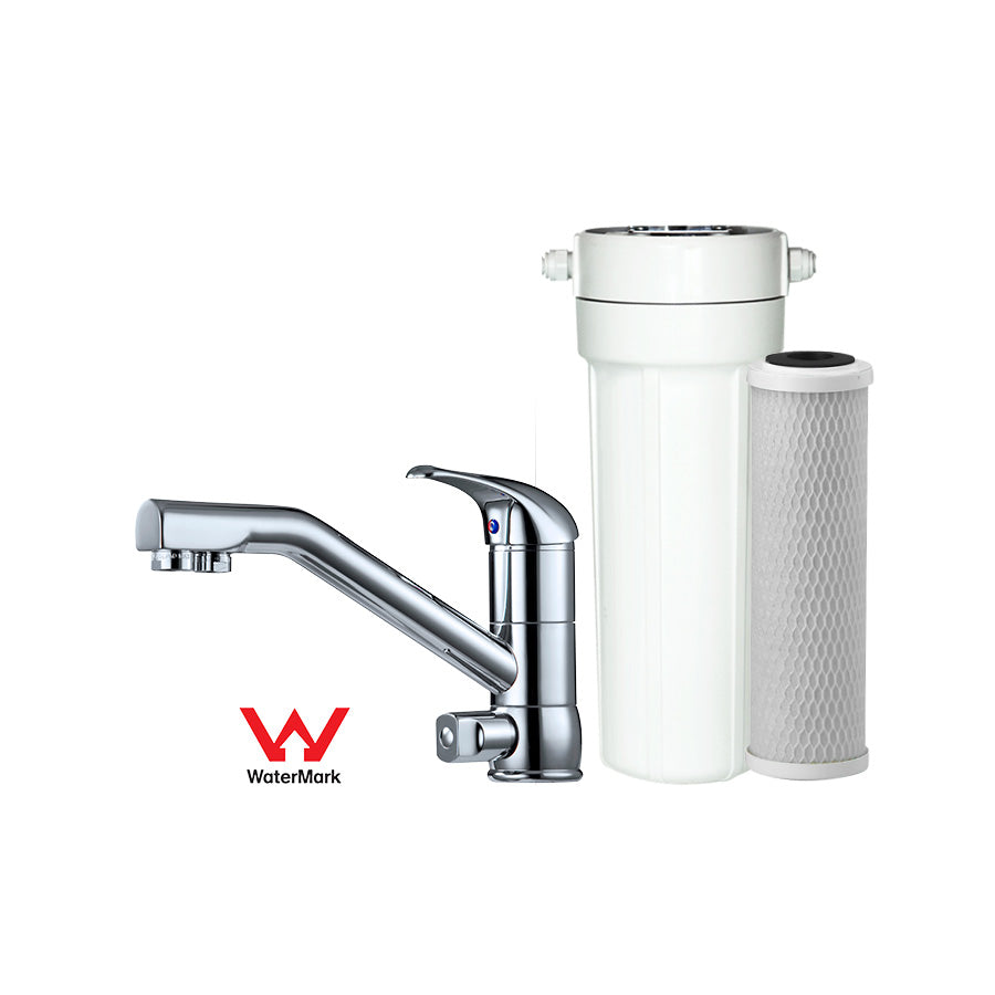 Under Bench Water Filter System with PLV & Tri Flow "Designer" Mixer (CBS-05)